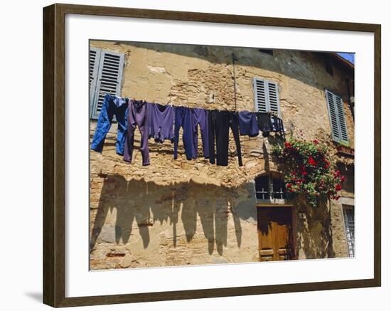 Volterra, Tuscany, Italy. Washing Hanging on a Line-Fraser Hall-Framed Photographic Print