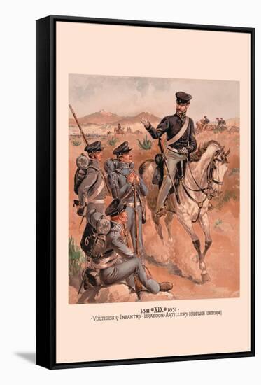 Voltigeur, Infantry, Dragoon and Artillery-H.a. Ogden-Framed Stretched Canvas