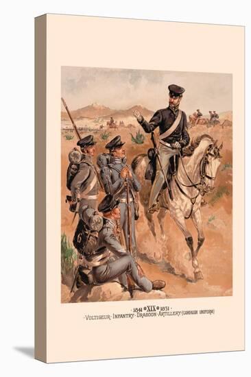 Voltigeur, Infantry, Dragoon and Artillery-H.a. Ogden-Stretched Canvas