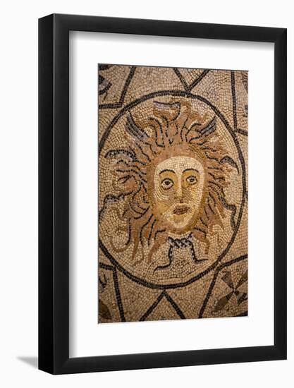 Volubilis, Morocco. Ancient sun face mosaic tile-Jolly Sienda-Framed Photographic Print