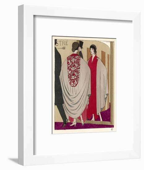 Voluminous Cape Like Evening Coat by Paul Poiret-A.e. Marty-Framed Art Print