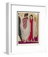 Voluminous Cape Like Evening Coat by Paul Poiret-A.e. Marty-Framed Art Print