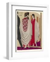 Voluminous Cape Like Evening Coat by Paul Poiret-A.e. Marty-Framed Art Print