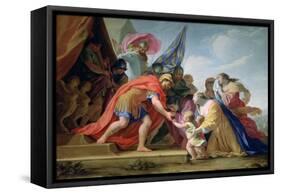 Volumnie and Véturie in Front of Coriolan, C1638-1639-Eustache Le Sueur-Framed Stretched Canvas