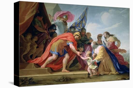 Volumnie and Véturie in Front of Coriolan, C1638-1639-Eustache Le Sueur-Stretched Canvas