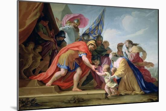 Volumnie and Véturie in Front of Coriolan, C1638-1639-Eustache Le Sueur-Mounted Giclee Print