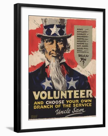 Volunteer Recruitment Poster-Arthur N. Edrop-Framed Giclee Print