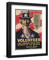 Volunteer Recruitment Poster-Arthur N. Edrop-Framed Premium Giclee Print