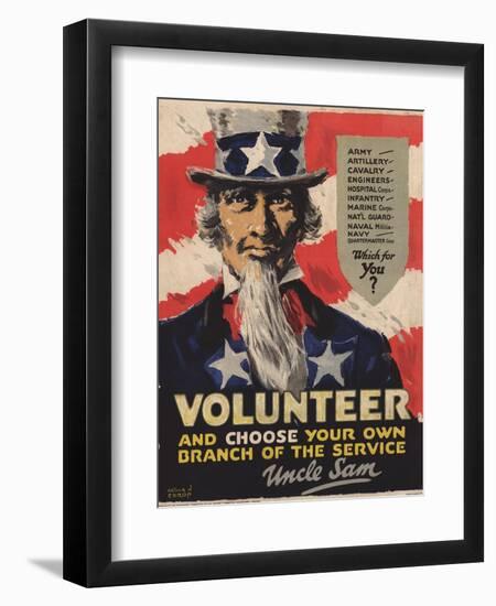 Volunteer Recruitment Poster-Arthur N. Edrop-Framed Premium Giclee Print