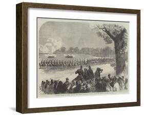Volunteer Review in Windsor Park on Whit Monday, Charge of Yeomanry Lancers and Mounted Artillery-Charles Robinson-Framed Giclee Print