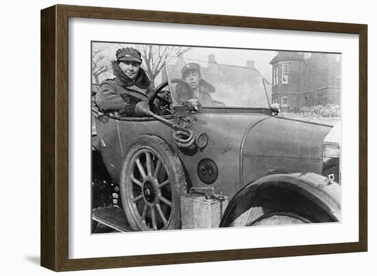 Volunteer Women Drivers in a Wolseley, Donated Towards the War Effort, Cambridge, World War I, 1915-null-Framed Giclee Print