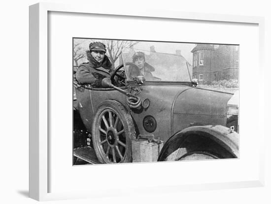 Volunteer Women Drivers in a Wolseley, Donated Towards the War Effort, Cambridge, World War I, 1915-null-Framed Giclee Print