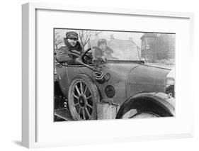 Volunteer Women Drivers in a Wolseley, Donated Towards the War Effort, Cambridge, World War I, 1915-null-Framed Giclee Print