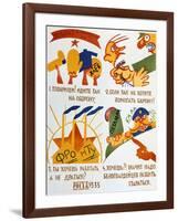 Volunteer Your Assistance!, 1920-Vladimir Mayakovsky-Framed Giclee Print
