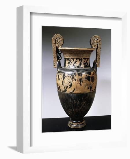 Volute Krater with Banqueting Scene and Divinities of Greek Pantheon-null-Framed Giclee Print