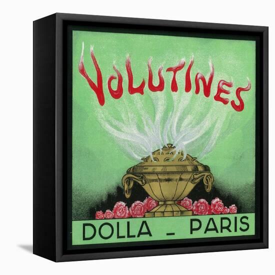 Volutines Perfume Label - Paris, France-Lantern Press-Framed Stretched Canvas