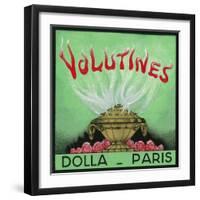 Volutines Perfume Label - Paris, France-Lantern Press-Framed Art Print