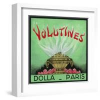 Volutines Perfume Label - Paris, France-Lantern Press-Framed Art Print