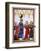 Von Hiltbolt Schwangau (1221-1254), Dancing after a Win. Codex Manesse (Ca.1300)-null-Framed Giclee Print