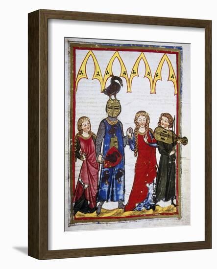 Von Hiltbolt Schwangau (1221-1254), Dancing after a Win. Codex Manesse (Ca.1300)-null-Framed Giclee Print