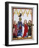 Von Hiltbolt Schwangau (1221-1254), Dancing after a Win. Codex Manesse (Ca.1300)-null-Framed Giclee Print