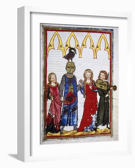 Von Hiltbolt Schwangau (1221-1254), Dancing after a Win. Codex Manesse (Ca.1300)-null-Framed Giclee Print