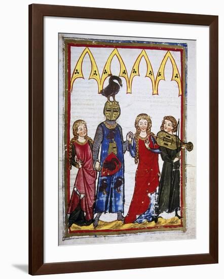 Von Hiltbolt Schwangau (1221-1254), Dancing after a Win. Codex Manesse (Ca.1300)-null-Framed Giclee Print