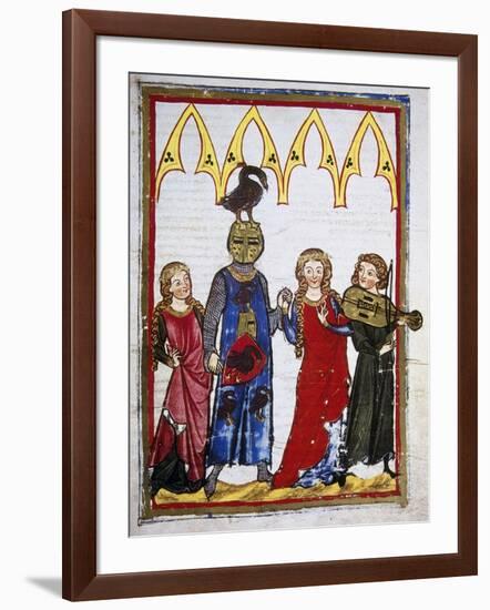 Von Hiltbolt Schwangau (1221-1254), Dancing after a Win. Codex Manesse (Ca.1300)-null-Framed Giclee Print