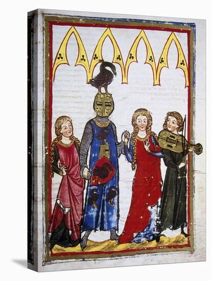 Von Hiltbolt Schwangau (1221-1254), Dancing after a Win. Codex Manesse (Ca.1300)-null-Stretched Canvas