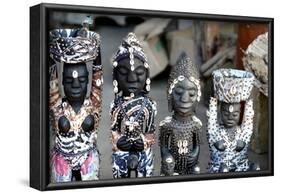Voodoo statues on the Akodessawa Fetish Market, the world's largest voodoo market, Lome, Togo-Godong-Framed Photographic Print