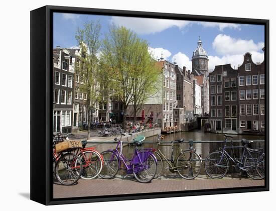 Voorburgwal Canal and Nicolaaskirk, Amsterdam, Holland, Europe-Frank Fell-Framed Stretched Canvas