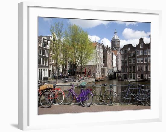 Voorburgwal Canal and Nicolaaskirk, Amsterdam, Holland, Europe-Frank Fell-Framed Photographic Print