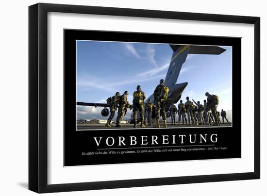 Vorbereitung: Motivationsposter Mit Inspirierendem Zitat-null-Framed Photographic Print