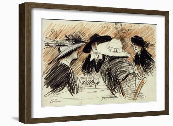 Vos Chapeux: Ladies at the Ritz, New York-Paul Cesar Helleu-Framed Giclee Print