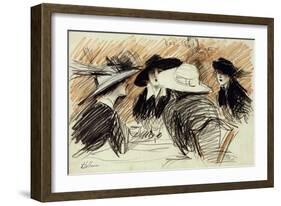 Vos Chapeux: Ladies at the Ritz, New York-Paul Cesar Helleu-Framed Giclee Print