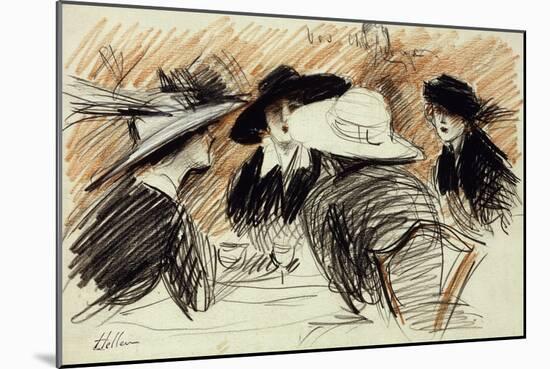 Vos Chapeux: Ladies at the Ritz, New York-Paul Cesar Helleu-Mounted Giclee Print