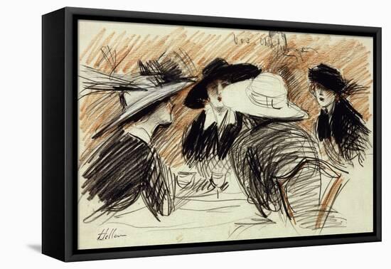 Vos Chapeux: Ladies at the Ritz, New York-Paul Cesar Helleu-Framed Stretched Canvas