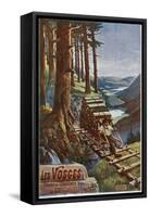 Vosges, France - View of a Lumberjack Carrying Wood, View of the Garardmer Valley, c.1920-Lantern Press-Framed Stretched Canvas