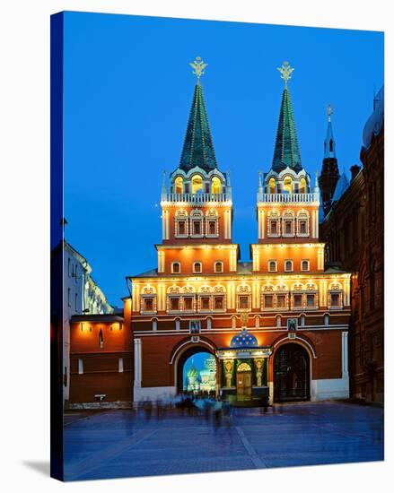 Voskressensky Gate to the Red Square, Moscow, Russia-null-Stretched Canvas