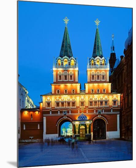 Voskressensky Gate to the Red Square, Moscow, Russia-null-Mounted Art Print