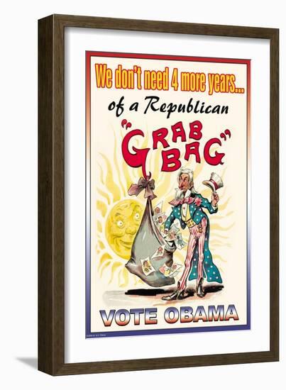 Vote Obama, End the Republican Grab Bag-null-Framed Art Print