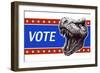 Vote - Presidential Election Poster with Trex Head. Vector Illustration-RLRRLRLL-Framed Art Print