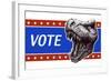 Vote - Presidential Election Poster with Trex Head. Vector Illustration-RLRRLRLL-Framed Art Print