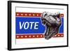 Vote - Presidential Election Poster with Trex Head. Vector Illustration-RLRRLRLL-Framed Art Print