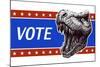 Vote - Presidential Election Poster with Trex Head. Vector Illustration-RLRRLRLL-Mounted Art Print