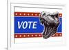 Vote - Presidential Election Poster with Trex Head. Vector Illustration-RLRRLRLL-Framed Art Print