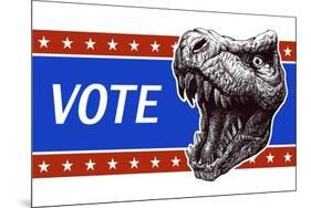 Vote - Presidential Election Poster with Trex Head. Vector Illustration-RLRRLRLL-Mounted Art Print