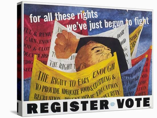 Voter Registration Poster-Ben Shahn-Stretched Canvas