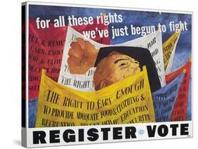 Voter Registration Poster-Ben Shahn-Stretched Canvas