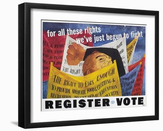 Voter Registration Poster-Ben Shahn-Framed Giclee Print